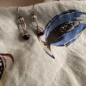 Chunky Sterling with black stone..Sundance. A very fun earring! Statement.